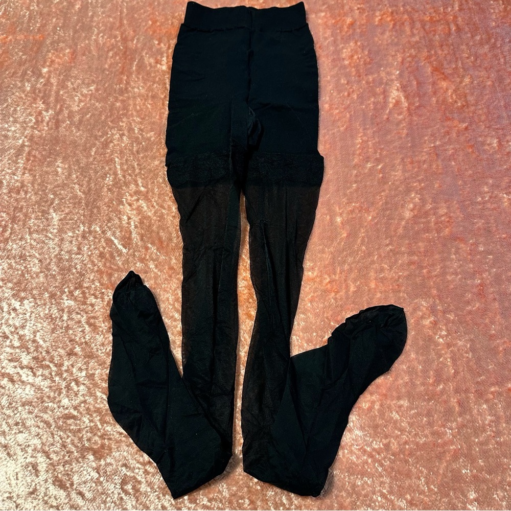 APT.9 sheer shine tights pantyhose hosiery control top size M